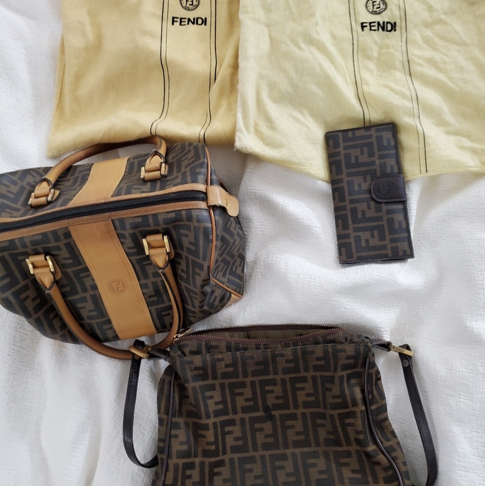 100% authentic Fendi handbags and wallet bundle